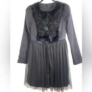 Rye from Anthropologie Fur Trim Gothic Witchy Jacket